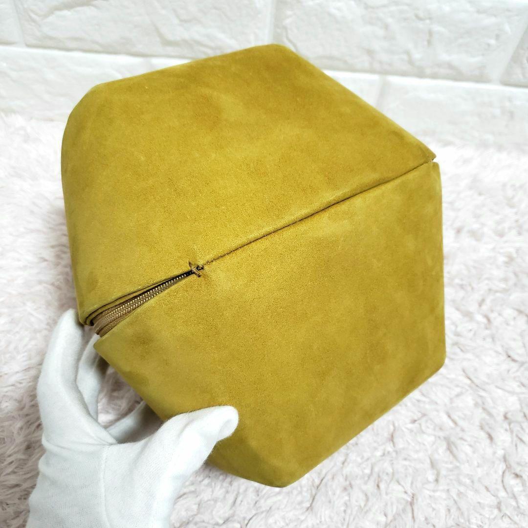 Sybilla シビラ スエードラウンドボールハンドバッグ 着物 マスタード美品