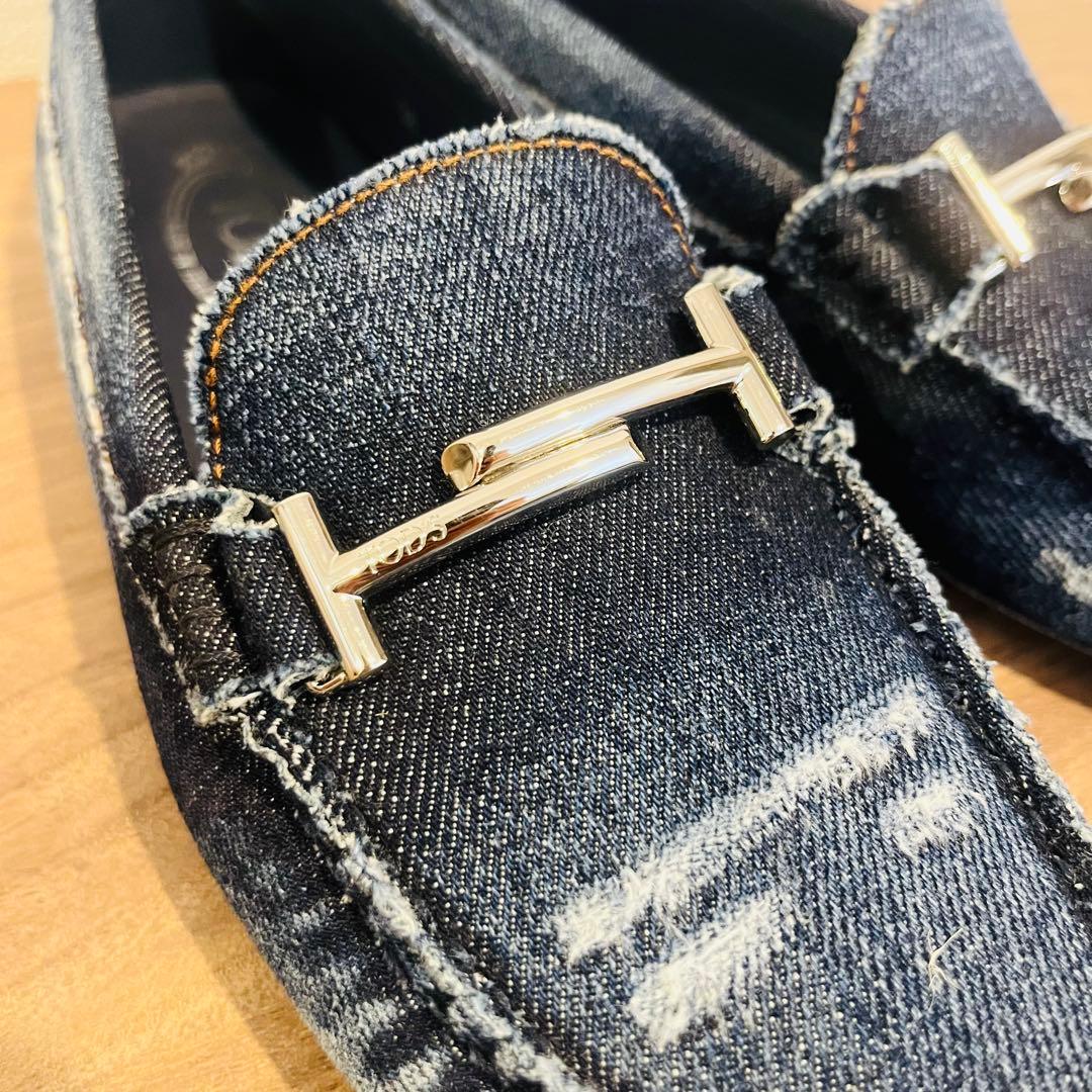 【極美品】TOD’S トッズ ビットローファー モカシン　デニム