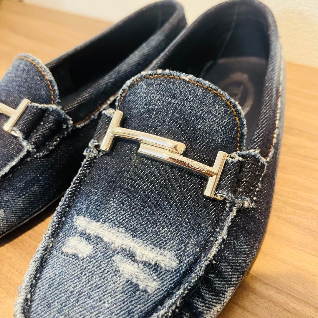 【極美品】TOD’S トッズ ビットローファー モカシン　デニム