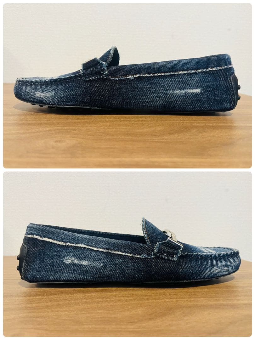 【極美品】TOD’S トッズ ビットローファー モカシン　デニム