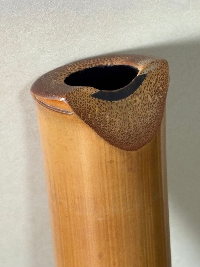 都山流尺八　銘ー玉置雪峰、芳憧調？ 銀太継　長さー約54.5センチ　古い尺八