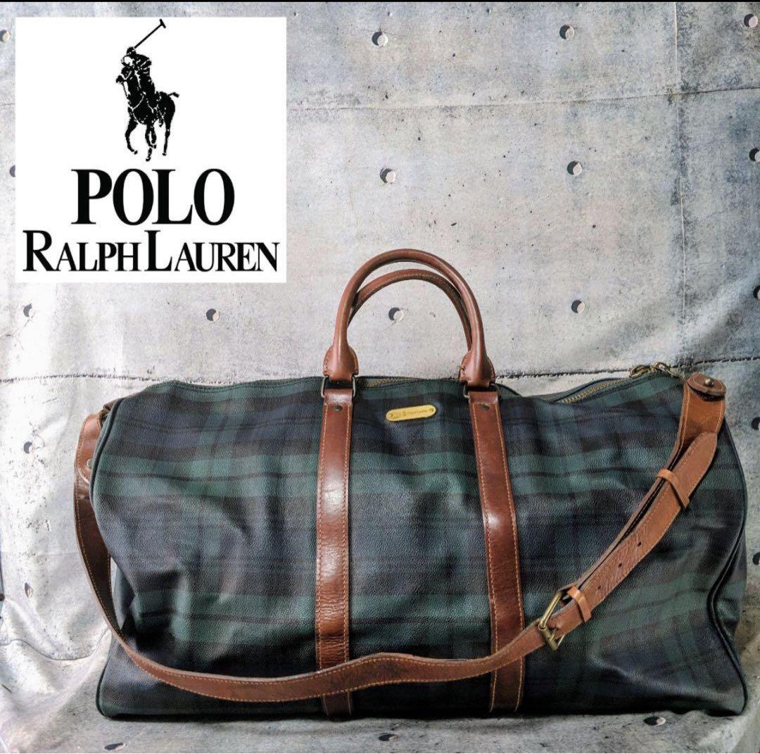 POLO RALPH LAUREN　ヴィンテージPVCレザーボストンバッグ大型
