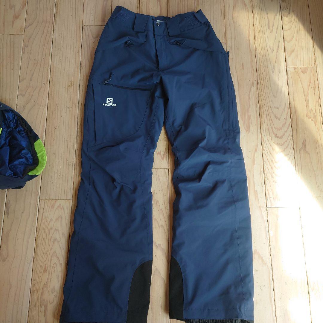 Salomon スキーウェア 上下　ライムイエロー/ネイビーS（日本M）