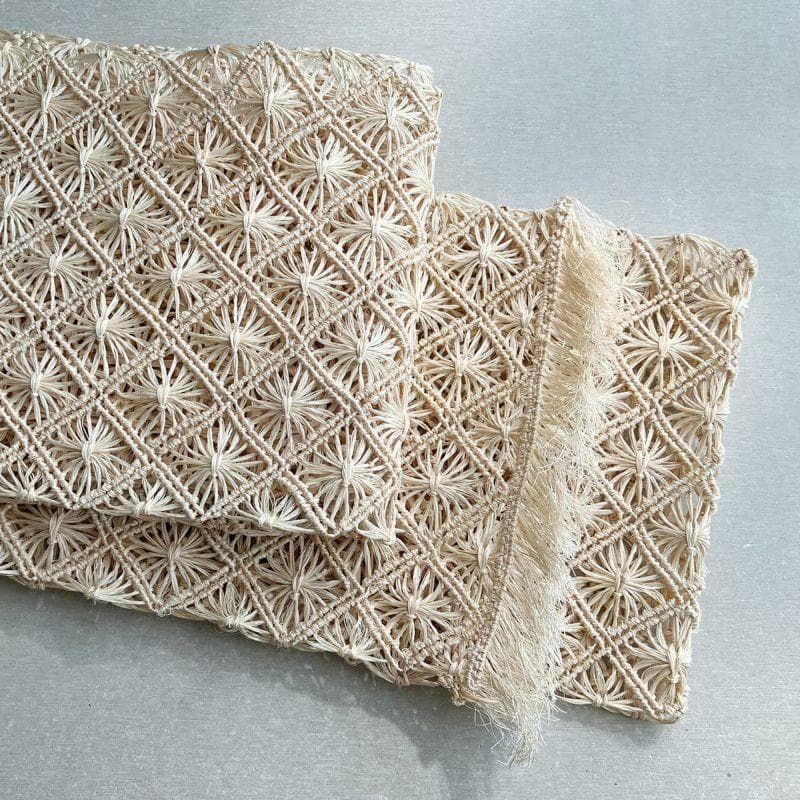 2025 誉田屋源兵衛　半幅帯芭蕉通風段文/生成色　新品　ラスト1本