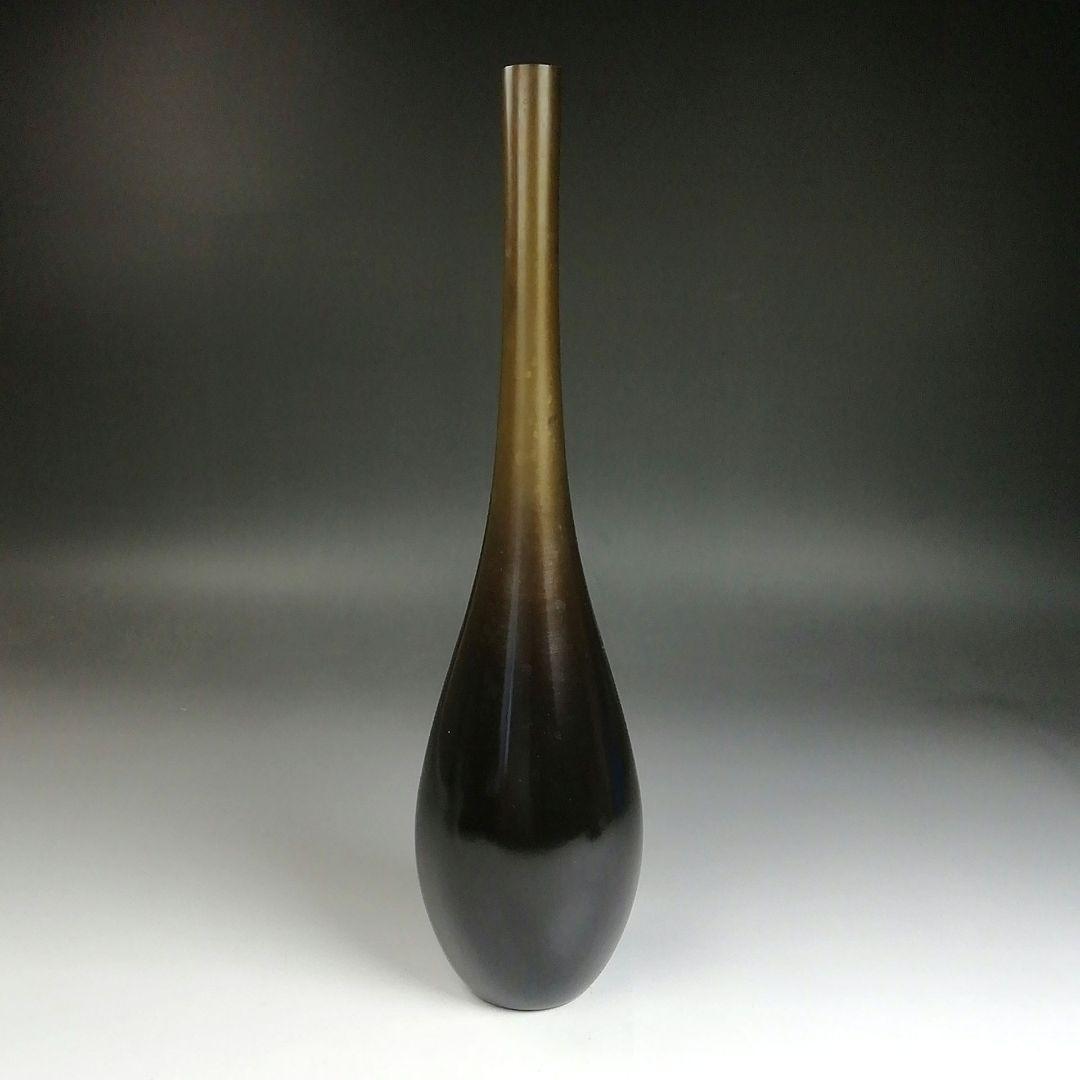 Ｔ７８８　花入　『唐銅花入』『曽呂利』『鋳師　金森浄栄 造』　共箱　茶道具　花器