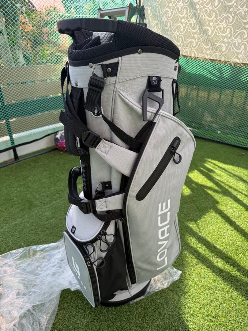 新品 LOVACE 14分割 軽量 キャディバッグ ゴルフ バッグ グレー