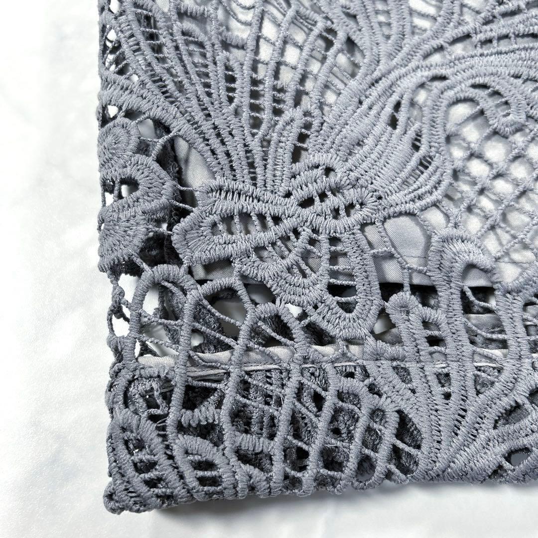 【大きいサイズ 3L】　カラルス　ケミカルレース　ボリューム袖　ワンピースドレス