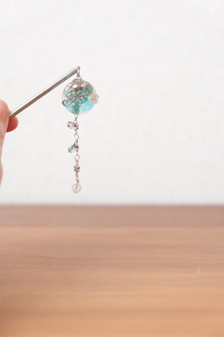 青い鳥のかんざし / 清水坂ガラス館