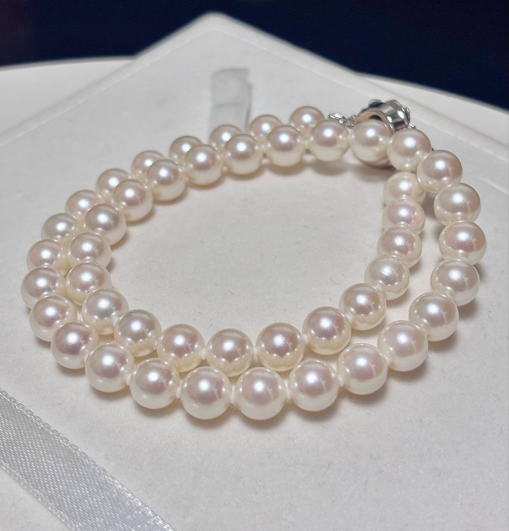 専用ページ！テリ強！花珠のように傷微少！8.0-8.5mmアコヤ真珠ネックレス！