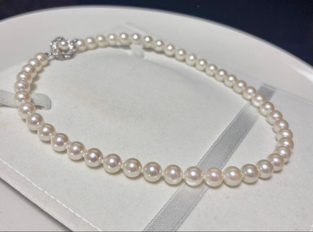 専用ページ！テリ強！花珠のように傷微少！8.0-8.5mmアコヤ真珠ネックレス！