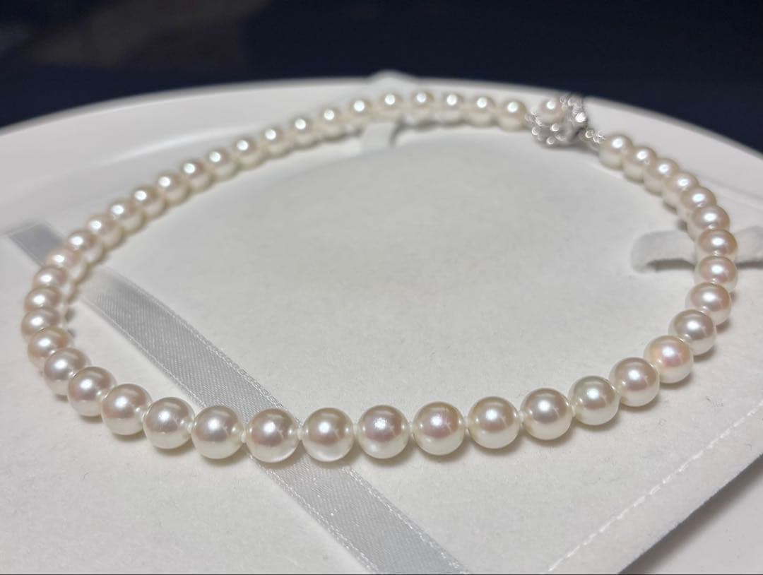 専用ページ！テリ強！花珠のように傷微少！8.0-8.5mmアコヤ真珠ネックレス！