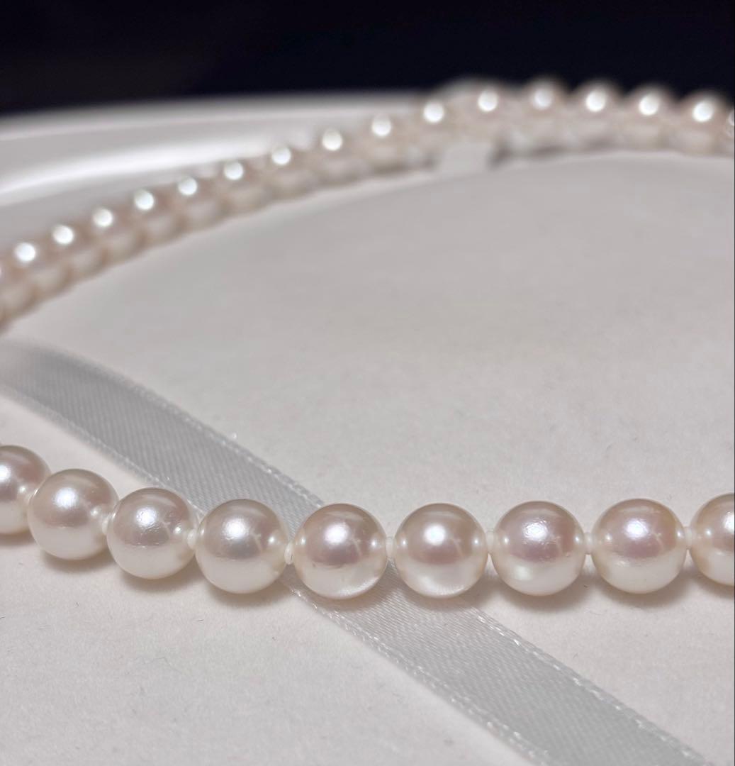 専用ページ！テリ強！花珠のように傷微少！8.0-8.5mmアコヤ真珠ネックレス！