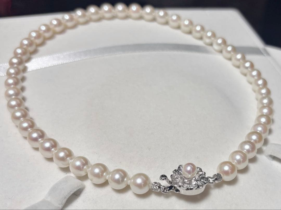 専用ページ！テリ強！花珠のように傷微少！8.0-8.5mmアコヤ真珠ネックレス！