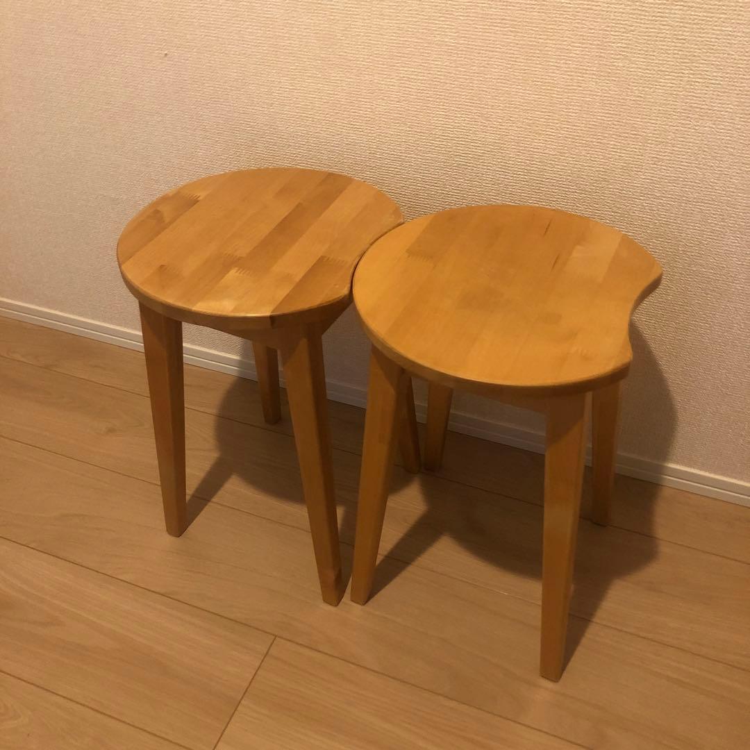 2脚セット　ベルメゾン　スツール　ナチュラル