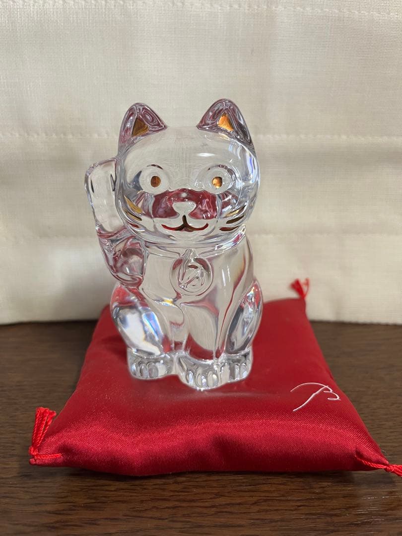 バカラBaccaratクリスタルガラス 招き猫　まねき猫