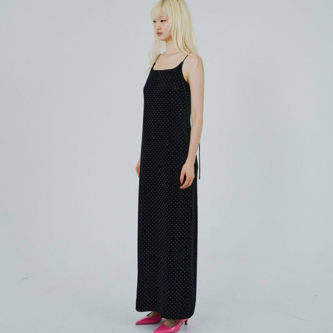 andresd★ curved square velour dress