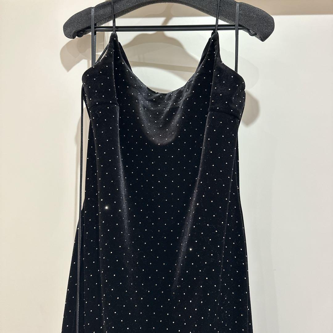 andresd★ curved square velour dress