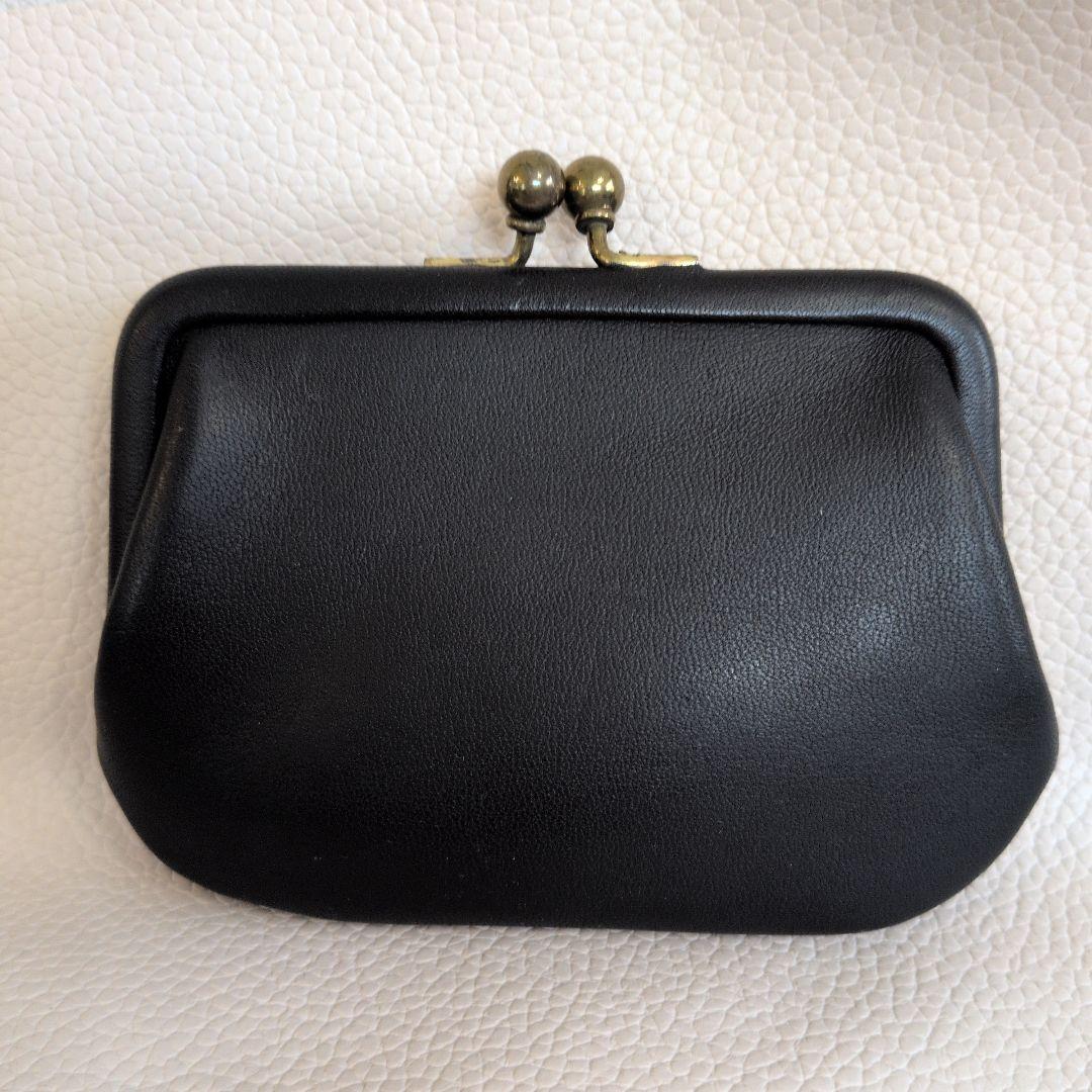 希少!!美品✨コーチ　がま口　レザー　ブラック　ケース　小物入れ　オールド