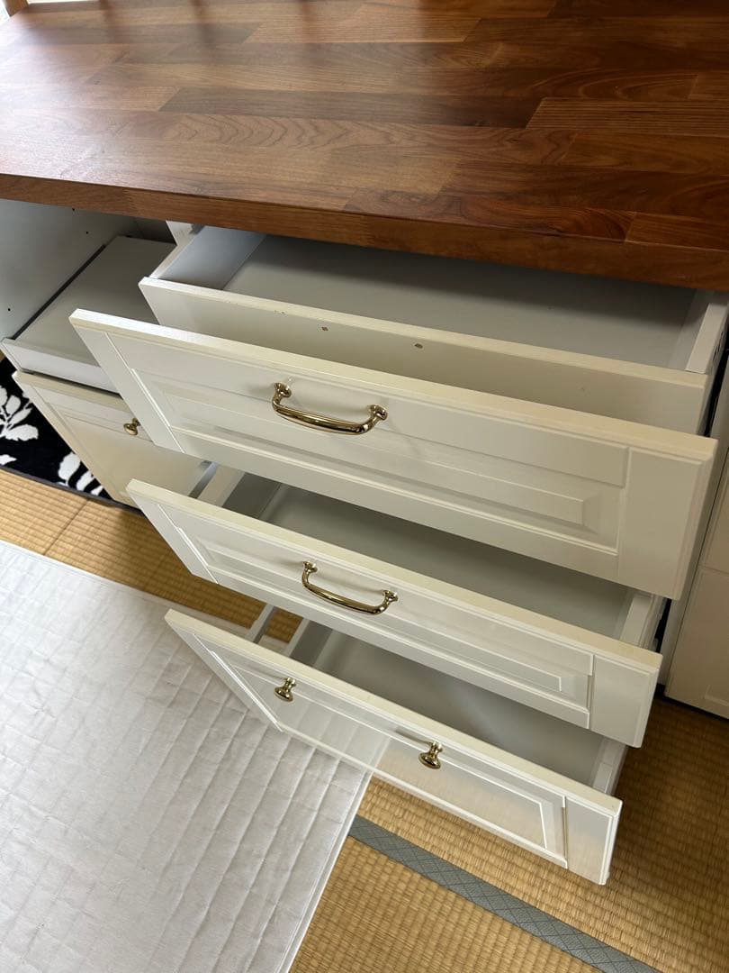 りんりん木製食器棚　白　IKEA