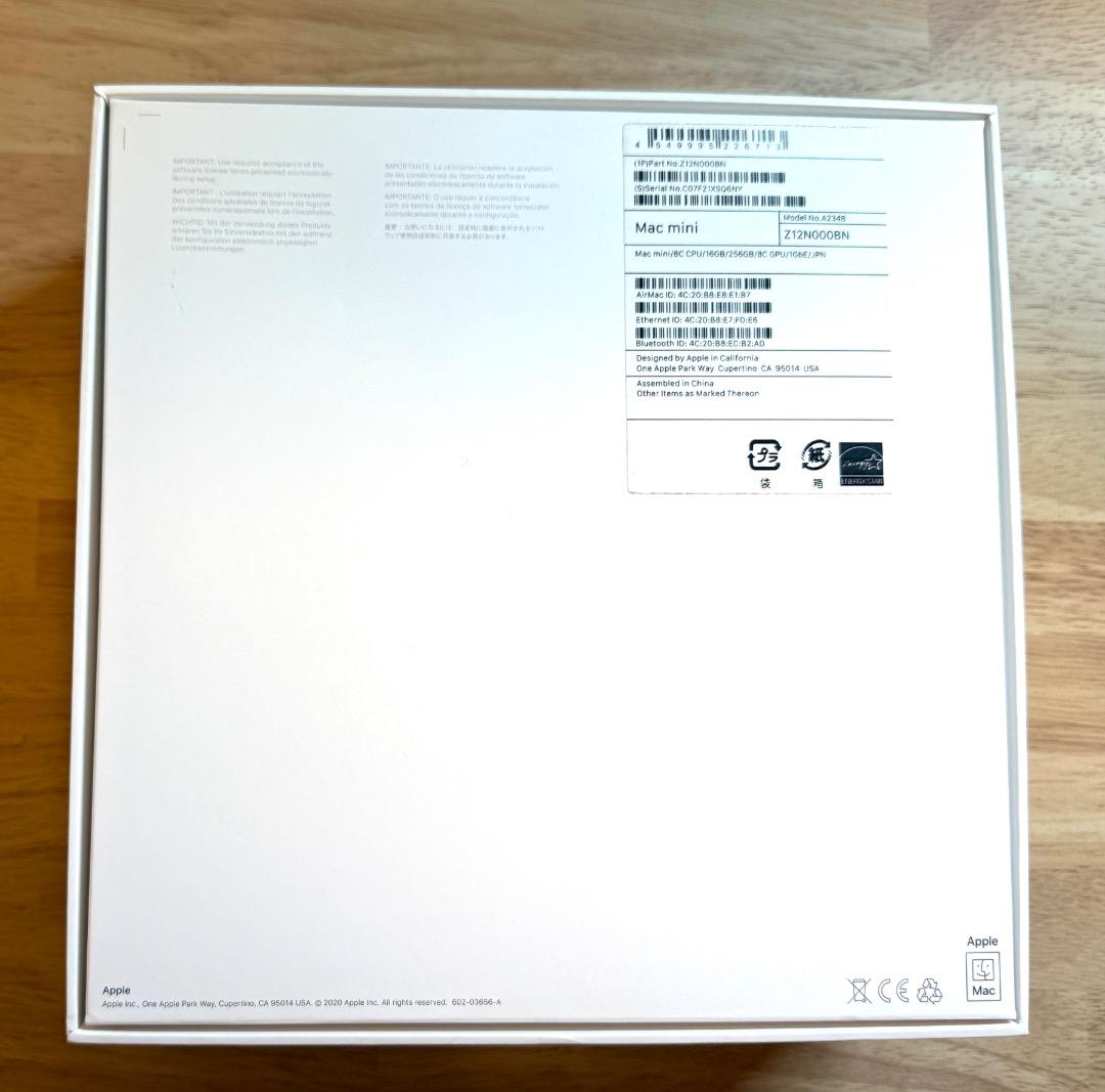 Mac mini Apple M1 16GB / 256GB (完動品)