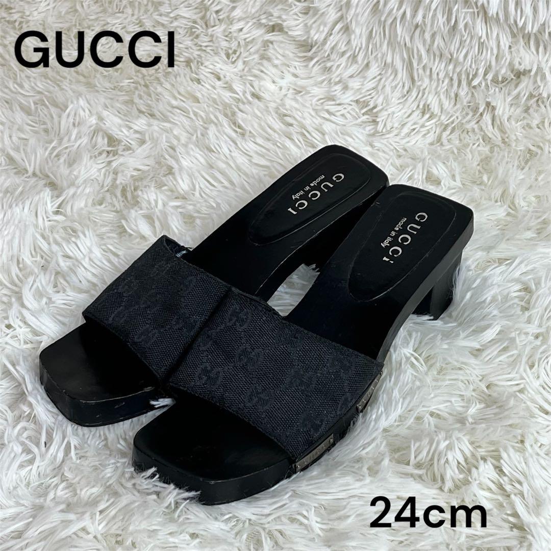 GUCCI グッチ GG柄 ミュール サンダル　24cm レディース