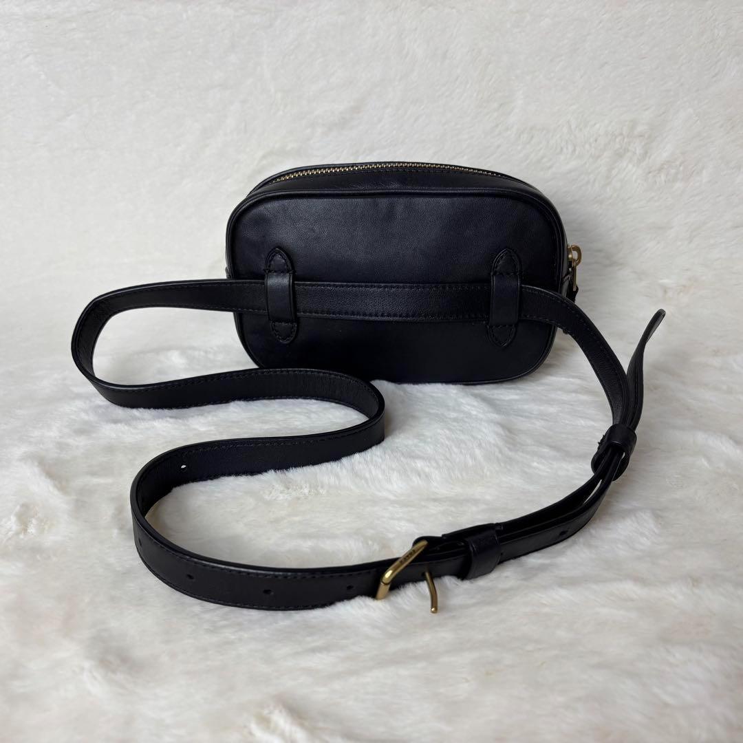 美品✨COACH　キルティング　ボディバッグ　ウエストポーチ　ブラック　斜め掛け