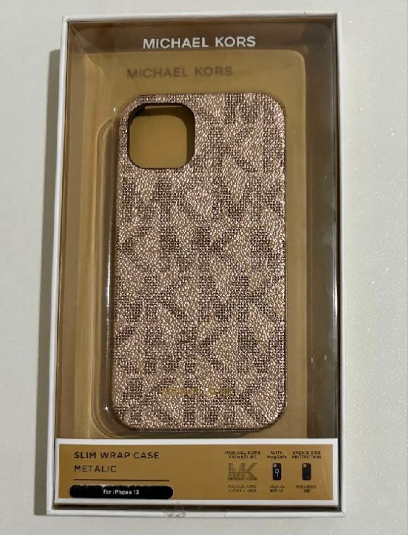 新品未使用☆マイケルコース iPhone13対応ケース ローズ ロゴ型押プリント
