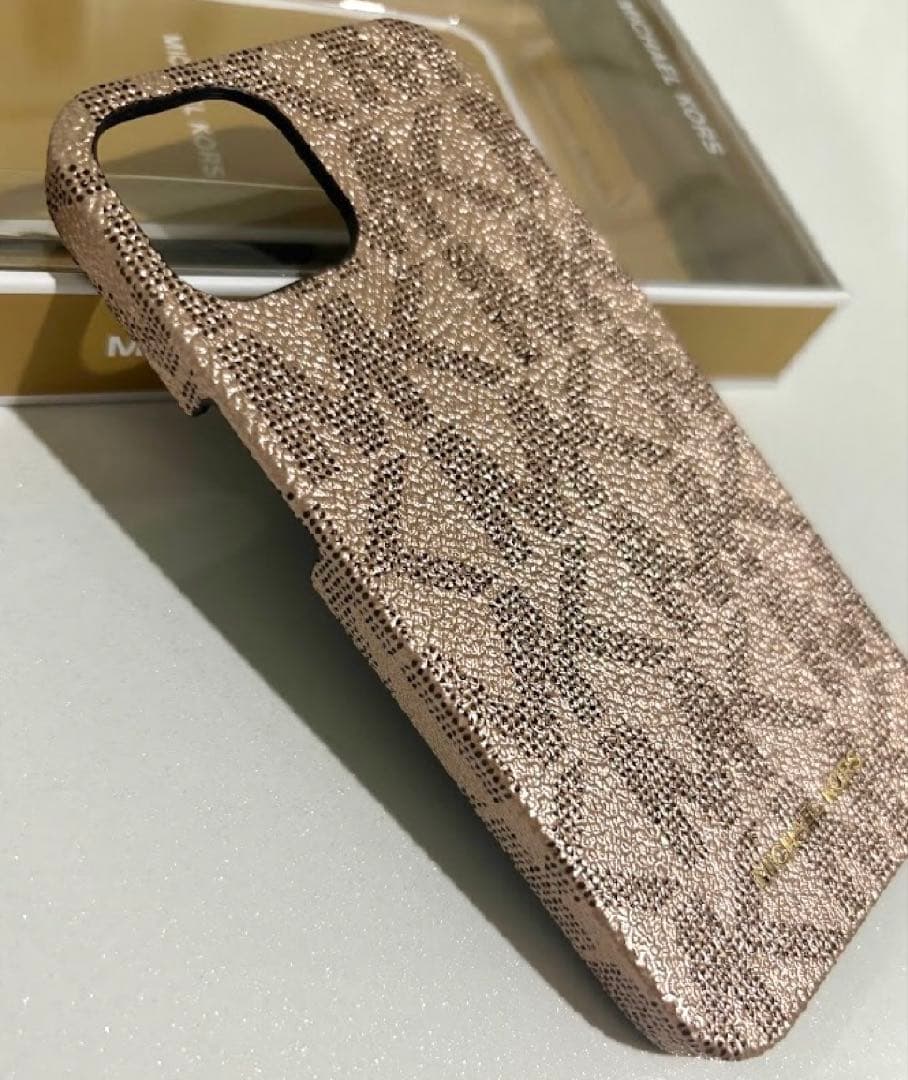 新品未使用☆マイケルコース iPhone13対応ケース ローズ ロゴ型押プリント
