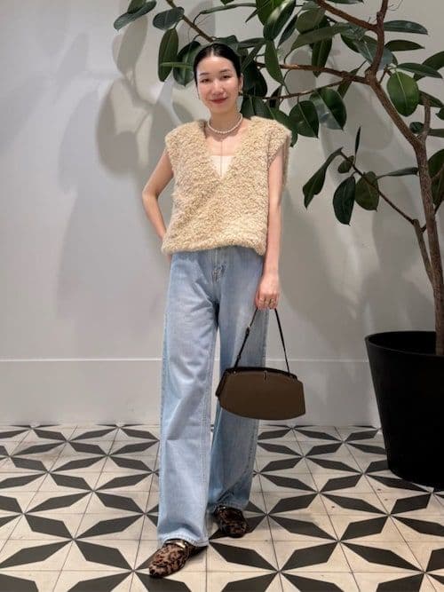 Ballsey ミックスファー Vネックベスト