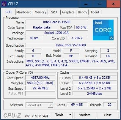 CPU Intel Core i5-14500 CPU LGA1700