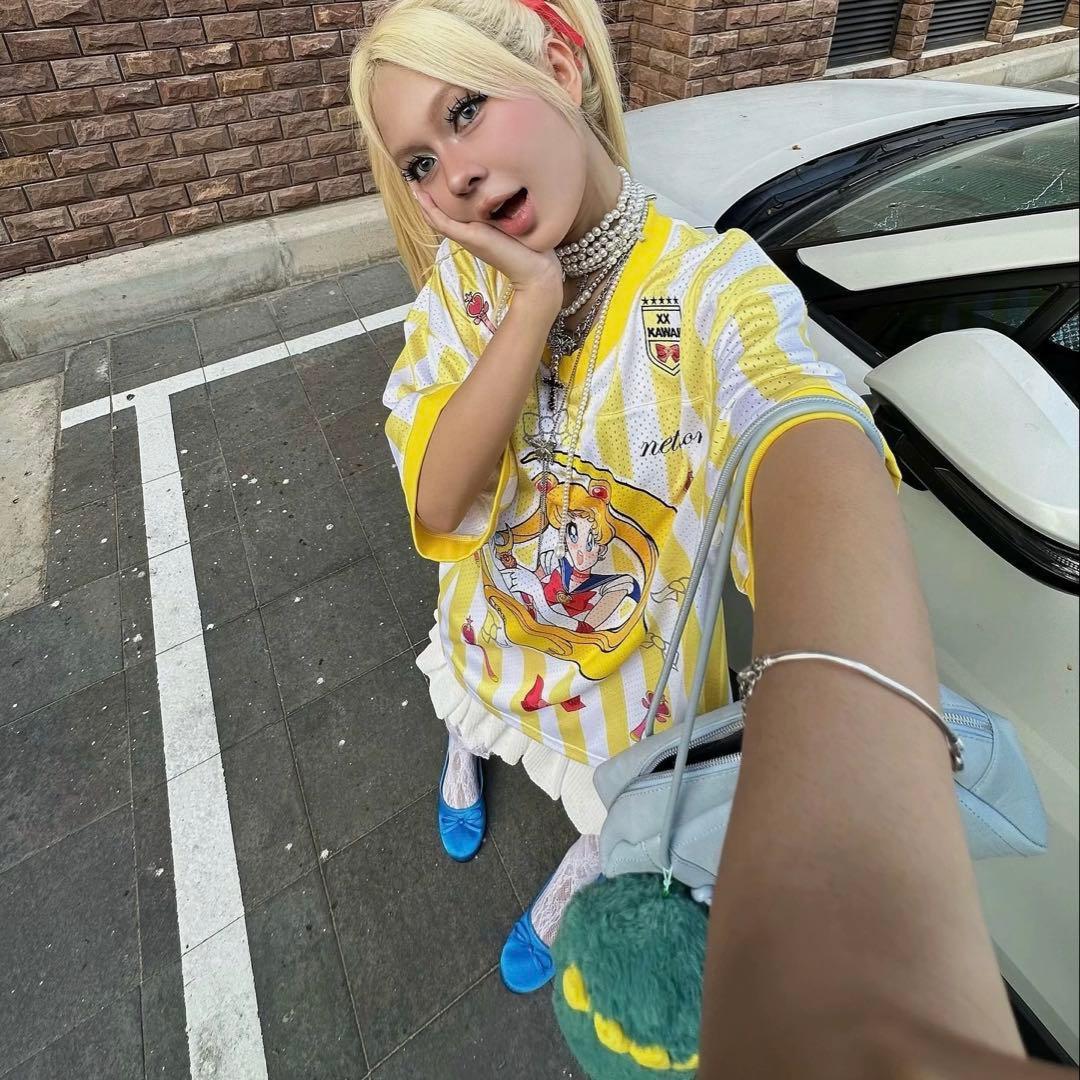 セーラームーン 月野うさぎ アニメゲームシャツ サッカーシャツフットボールシャツ