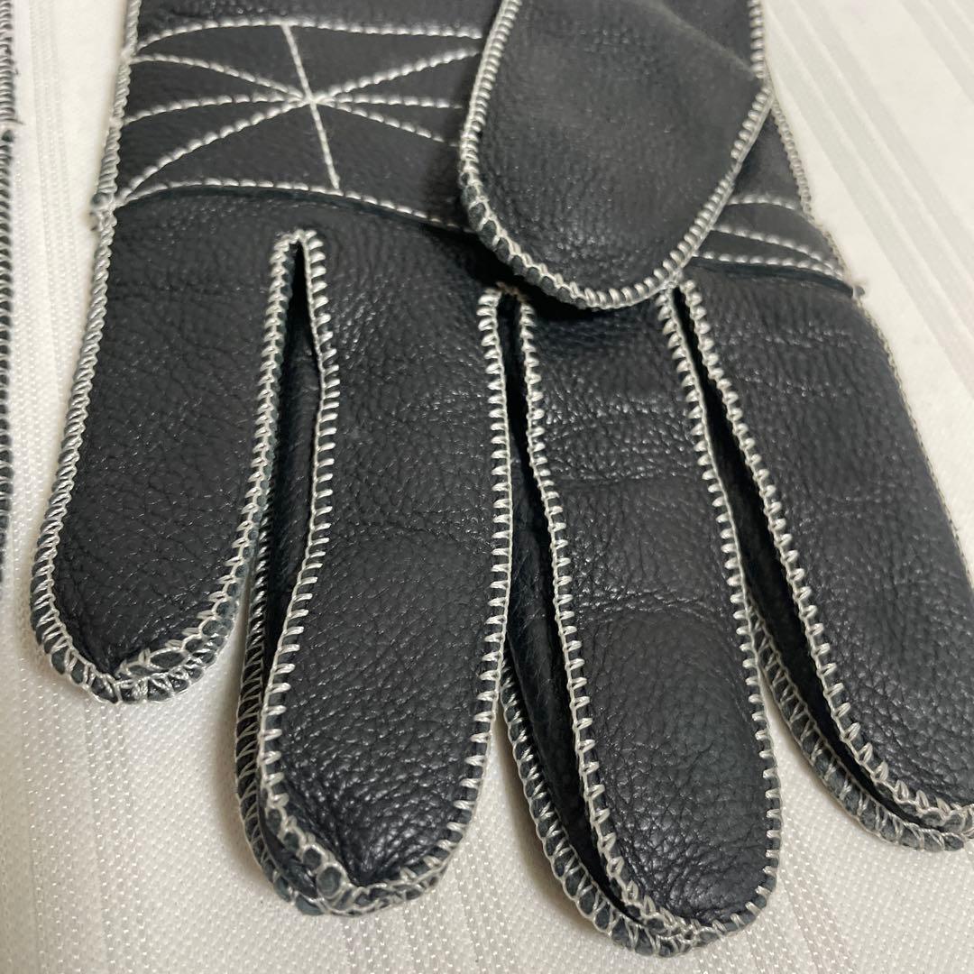 美品 Vivienne Westwood 手袋 鹿革 オーブ刺繍 ブラック F
