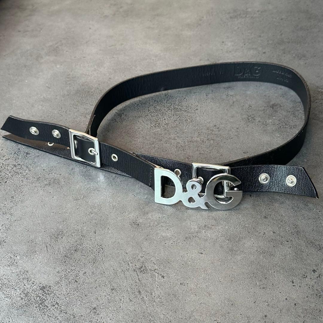 DOLCE&GABBANA y2k 00s ロック ロゴ　レザーベルト