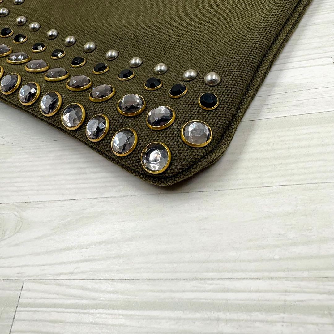 PRADA カナパ　CANAPA クラッチバッグ　ビジュースタッズ