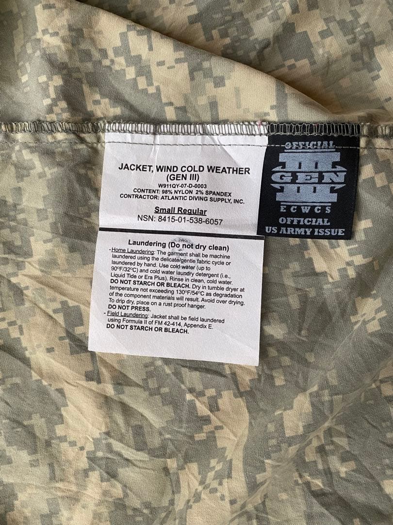 新品デットECWCS GEN III LEVEL S-R 日本 M〜Ｌ　 完売品