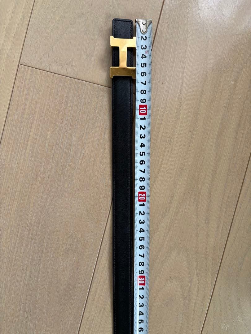 トヨ様　Hロゴバックル ベルト ノワール/オレンジ