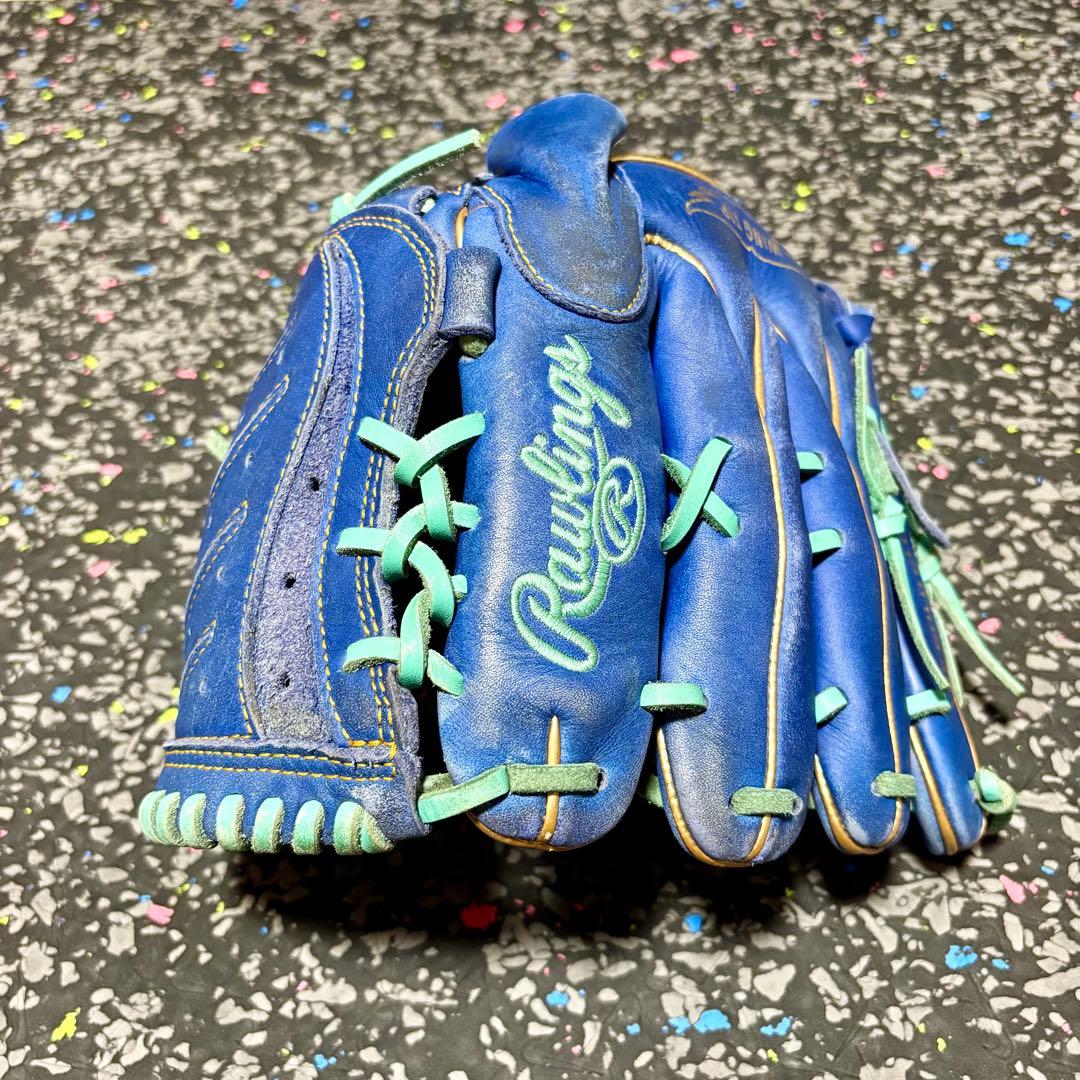 ローリングス ハイパーテック 軟式用 投手用 グローブ ブルー ゴールド 野球