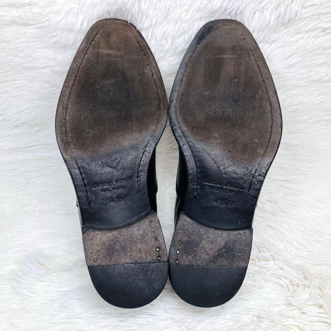 【極美品】GIORGIO ARMANI 41.5 ストレートチップ ビジネス　黒