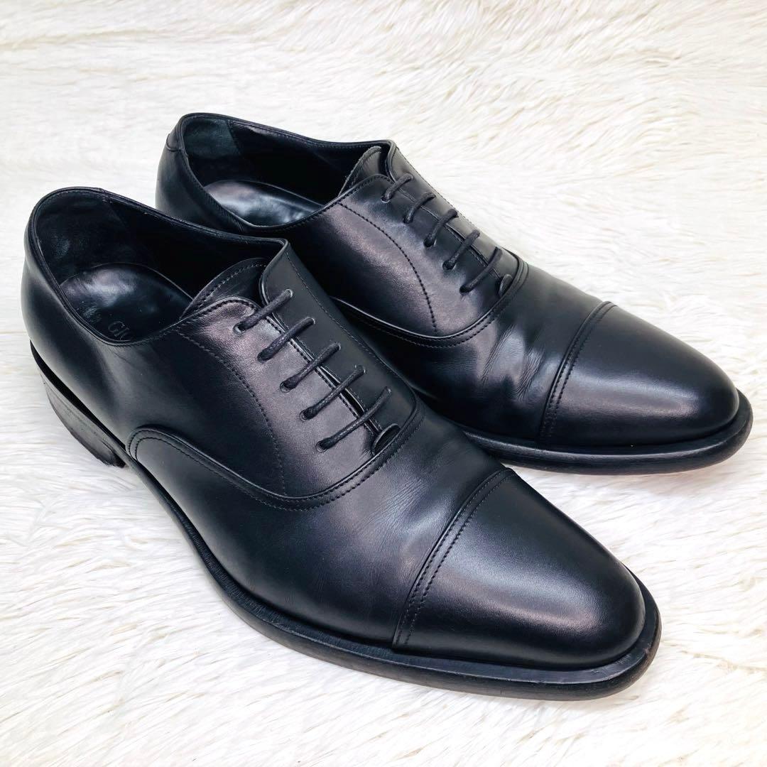 【極美品】GIORGIO ARMANI 41.5 ストレートチップ ビジネス　黒