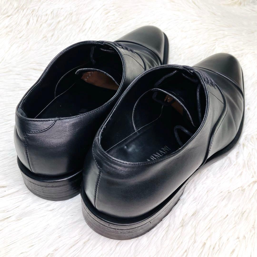 【極美品】GIORGIO ARMANI 41.5 ストレートチップ ビジネス　黒