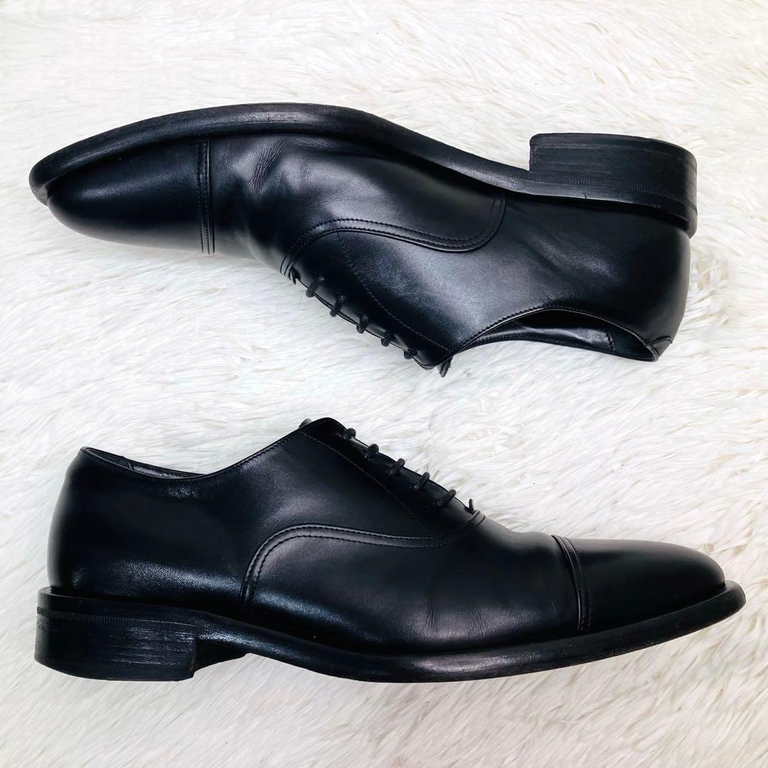 【極美品】GIORGIO ARMANI 41.5 ストレートチップ ビジネス　黒