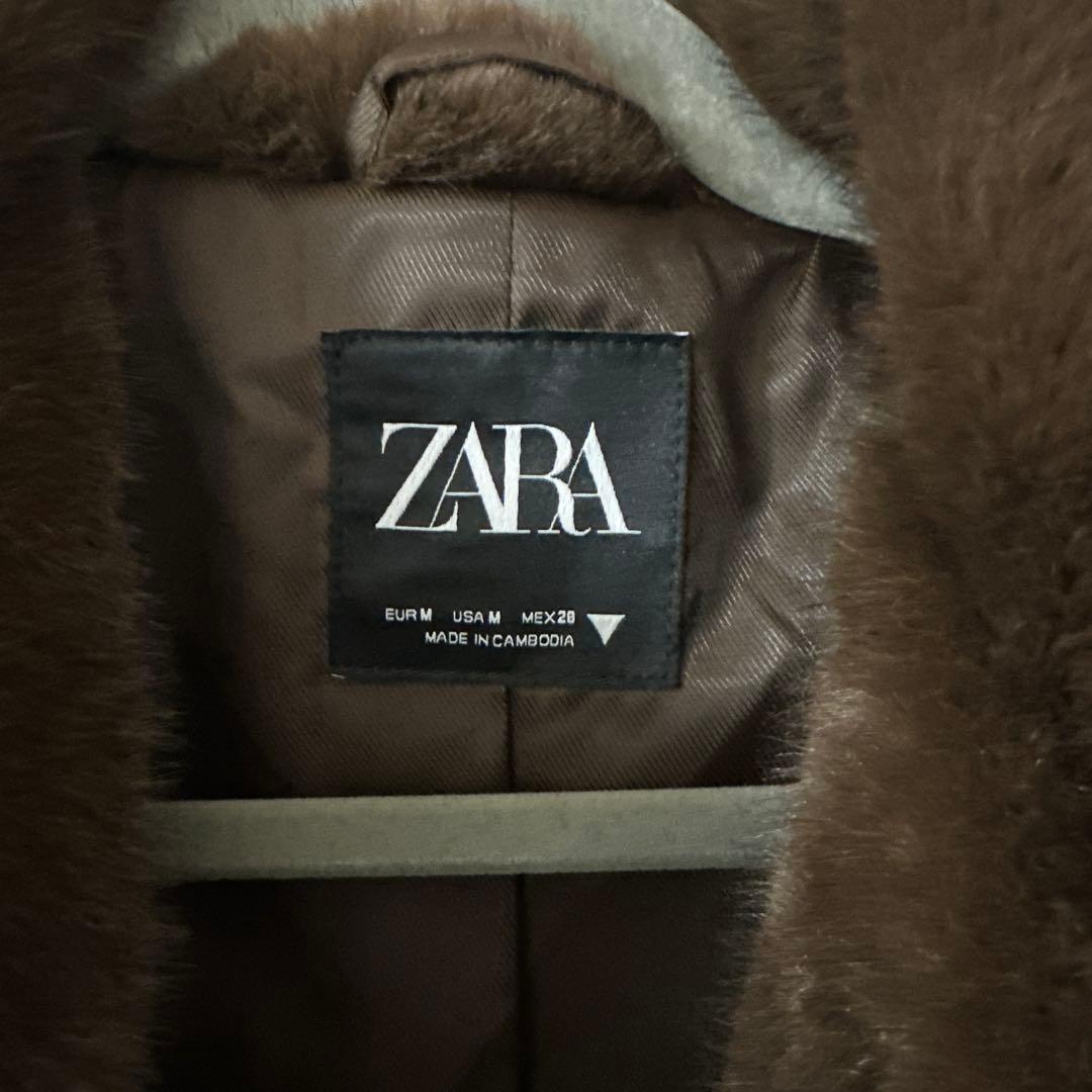 ZARA ブラウン ファーコート Mサイズ