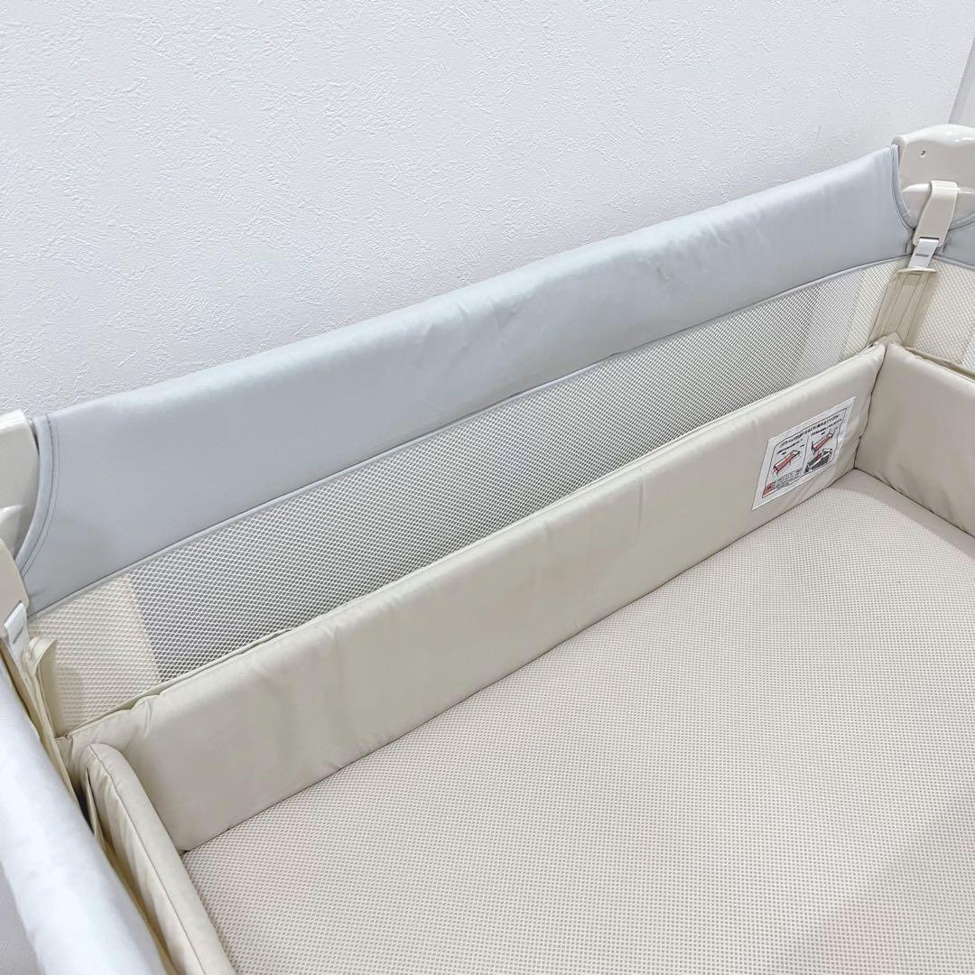 ★美品★ Aprica アップリカ ココネルエアー ベビーベッド ホワイトグレー