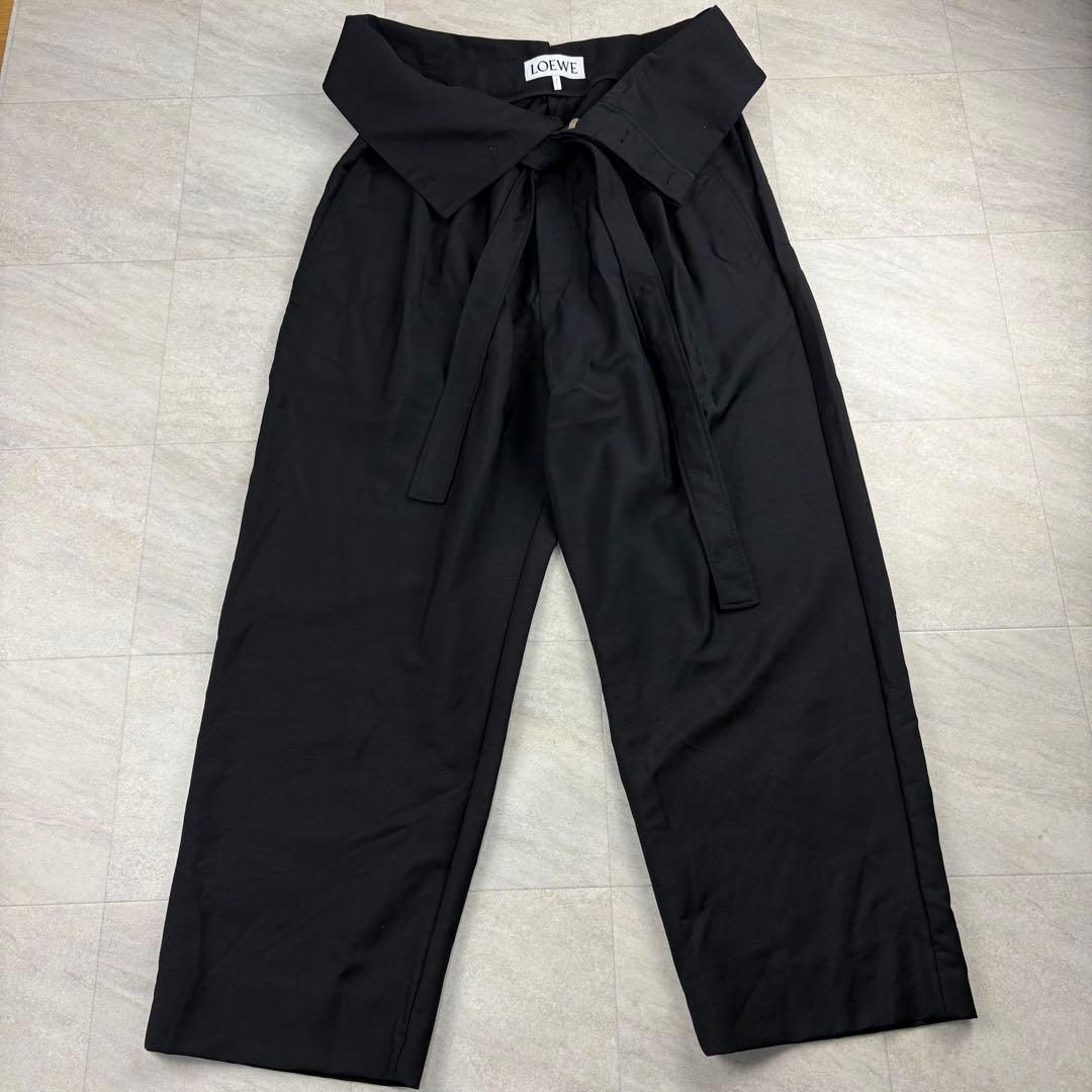 美品☆ LOEWE ロエベ　ハイウェスト　ワイドパンツ モヘア混 50 XL