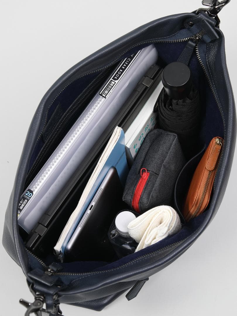 FACTELIERオリーブレザー2WAYショルダーバッグ(ブラック)