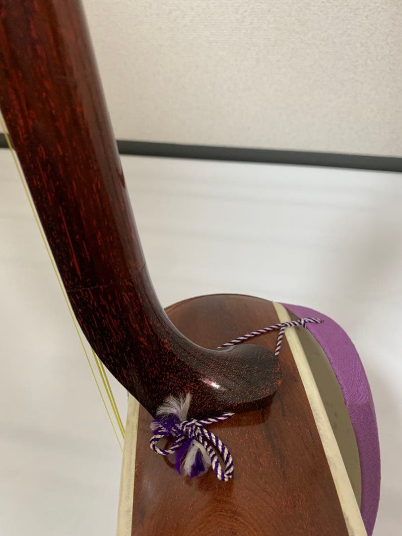 明治9年 細棹 地唄　三味線　ハードケース 撥 駒付き