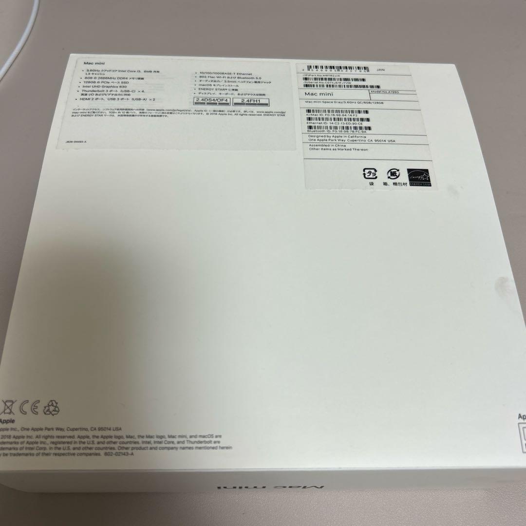 ミニPC Apple Mac mini(2018) core i3/8GB/128GB