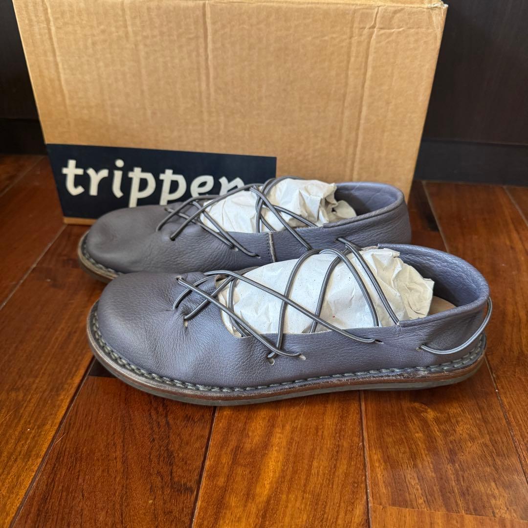 （田中）trippen グレー ローファー 本革　37 トリッペン