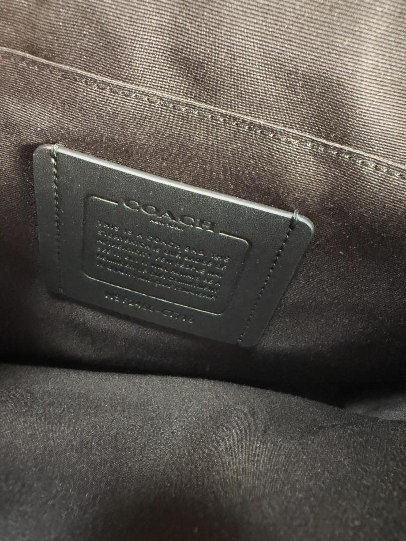 カズCOACH メッセンジャー クロスボディ シグネチャー レザーブラック