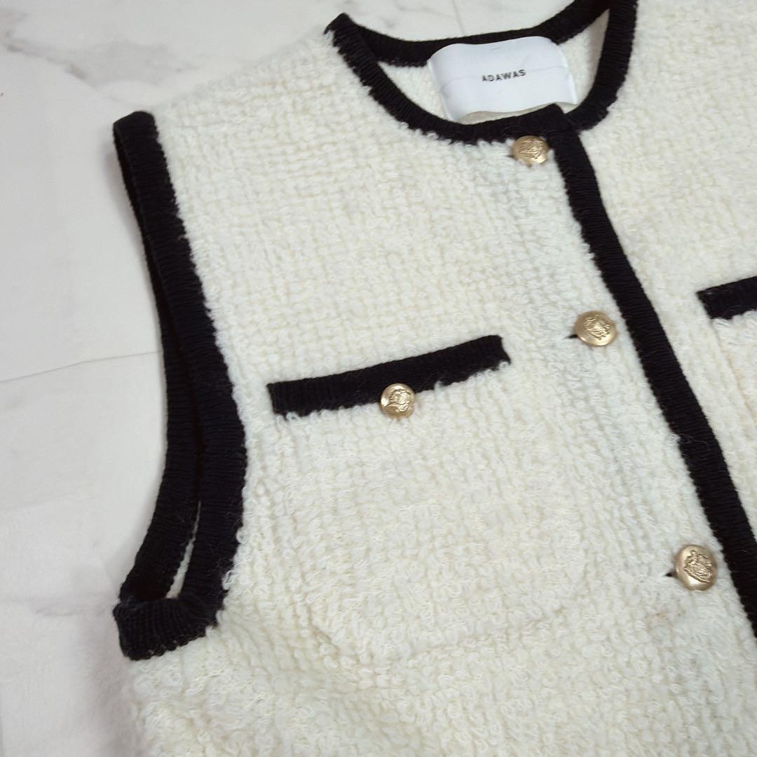 ADAWAS アダワス LOOP KNITTED VEST 別注品 金ボタン